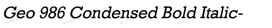 Geo 986 Condensed Bold Italic字体转换